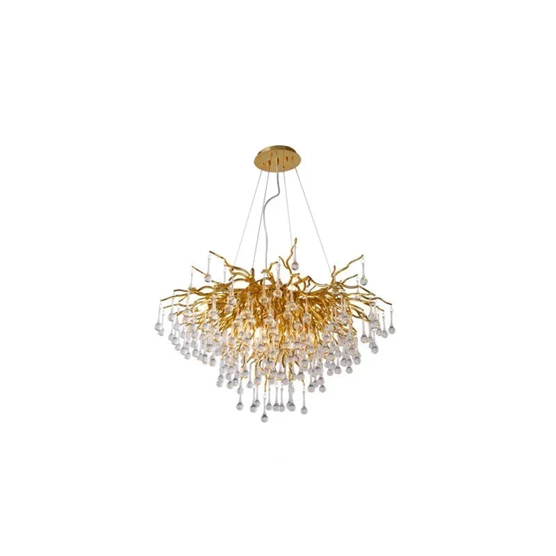 American Crystal Pendant Chandelier | D15.7- 47.2 in & L39.4-70.9 in | Modern Luxury Ceiling Light | Brick by Brick