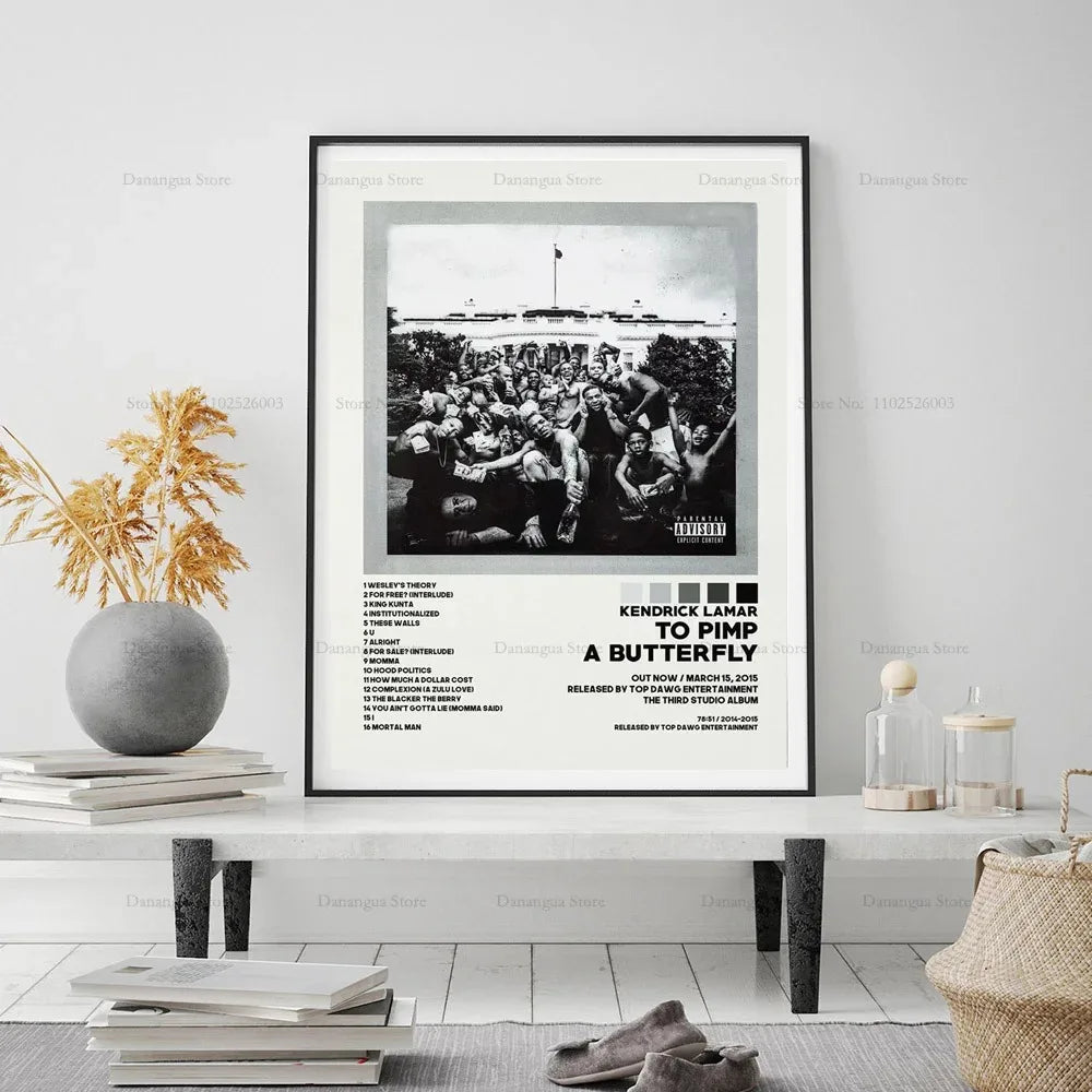 Kendrick Lamar Album Canvas Wall Art | 7.9 - 19.7 in | Good Kid Maad City Poster | Hip Hop Music Decor | Unframed | Brick by Brick