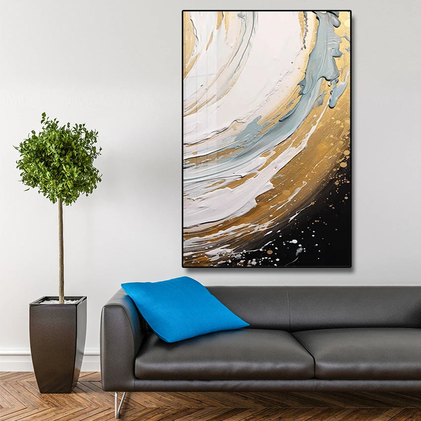 Abstract Wall Art | Large Acrylic Canvas Painting | Modern Frameless Oil Artwork for Home Decor | Brick by Brick