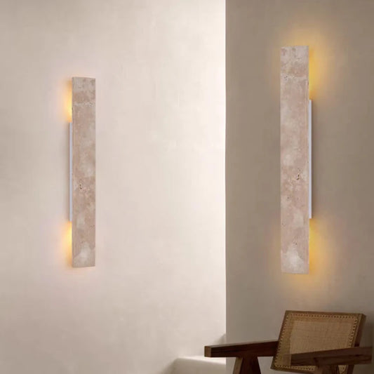 Rectangle Marble Wall Light | 2.36x17.72 in | Modern LED G9 Bulb Sconce | Up & Down Indoor Lighting | Brick by Brick