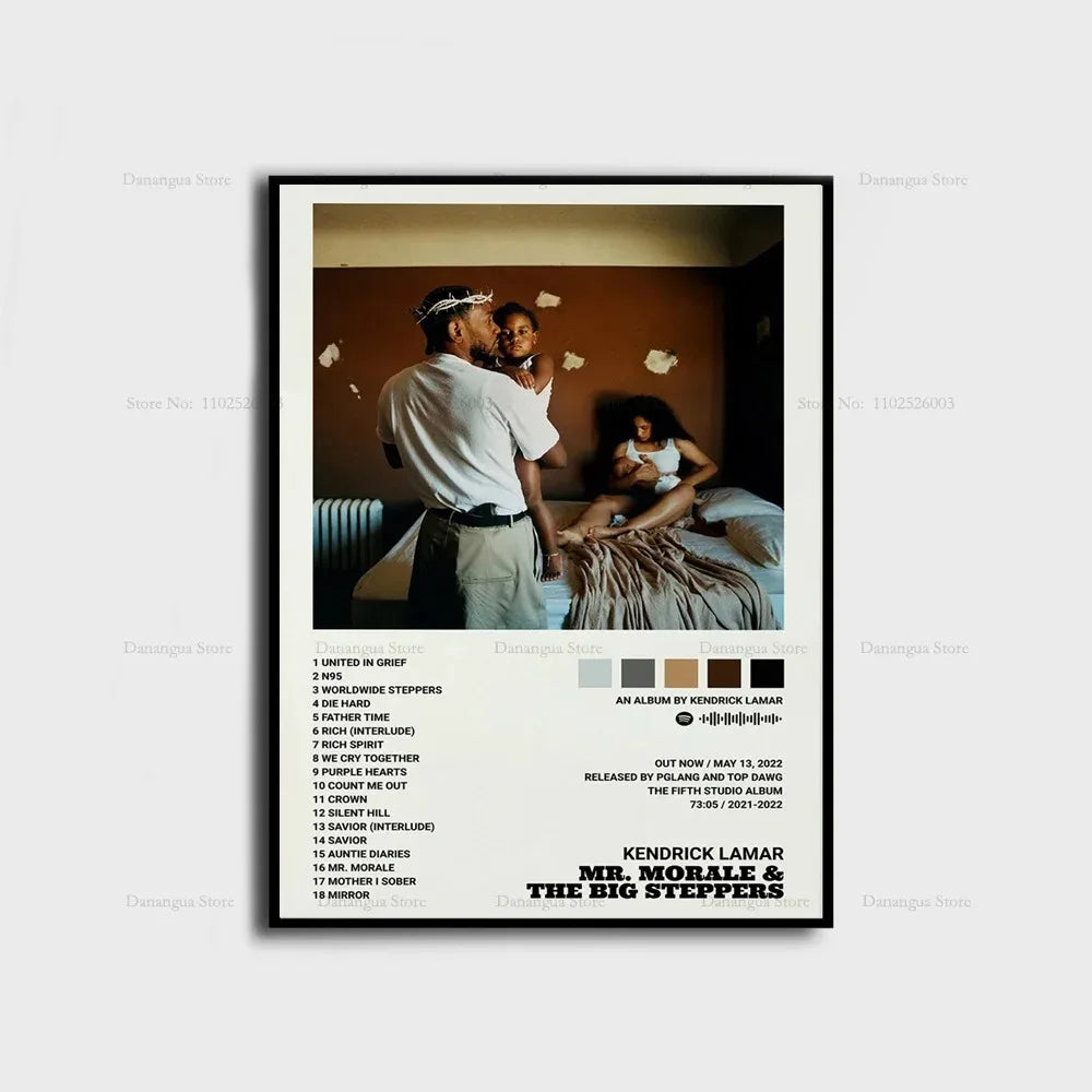 Kendrick Lamar Album Canvas Wall Art | 7.9 - 19.7 in | Good Kid Maad City Poster | Hip Hop Music Decor | Unframed | Brick by Brick