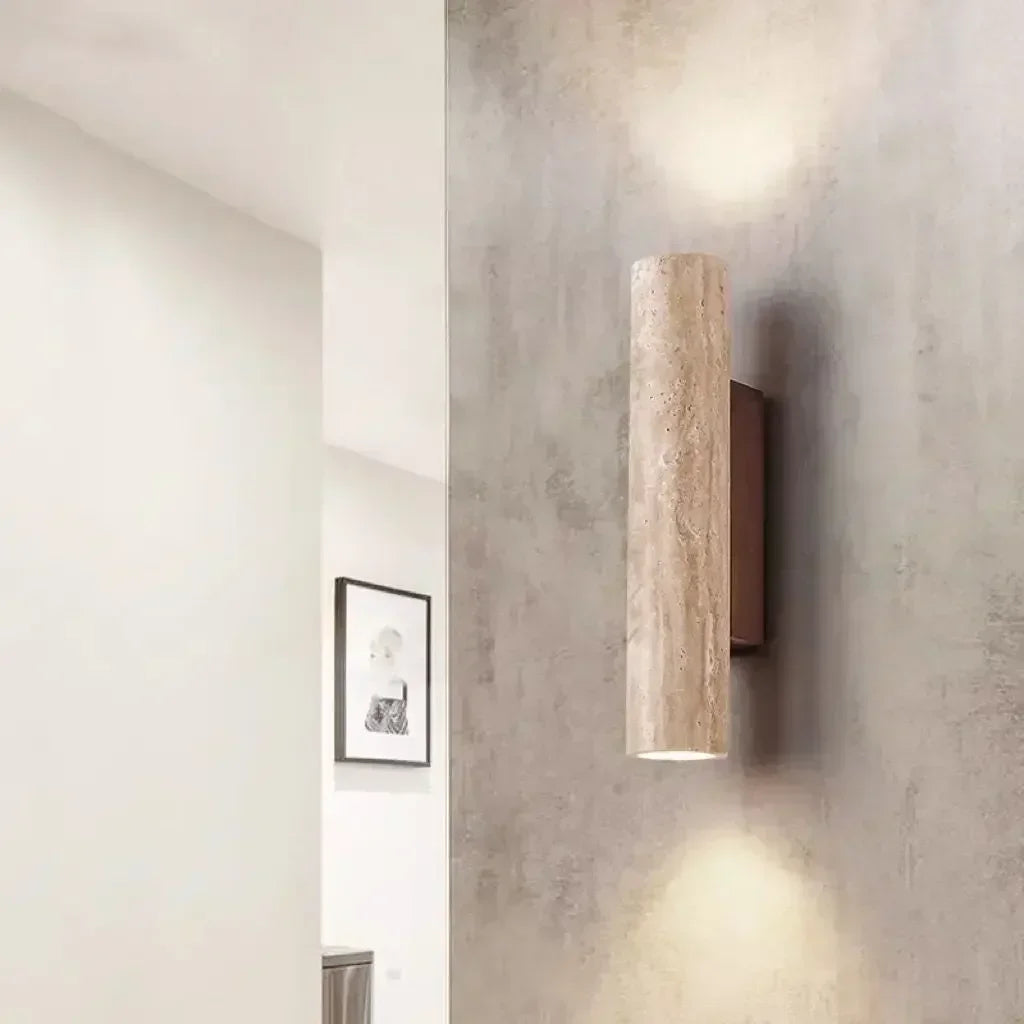 Modern Stone Wall Lamp | 6.3-12.6 x 2.56 in |LED E27 Light Fixture | Warm to Cool Lighting | Brick by Brick