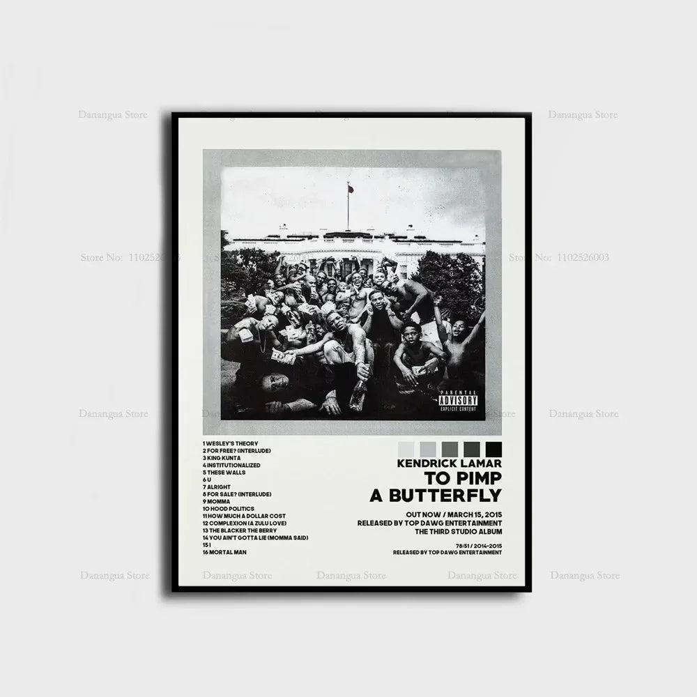Kendrick Lamar Album Canvas Wall Art | 7.9 - 19.7 in | Good Kid Maad City Poster | Hip Hop Music Decor | Unframed | Brick by Brick