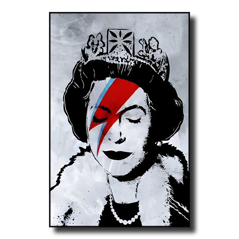 Street Graffiti Wall Art Canvas | 7.9 - 21.7 in | Banksy Girl with Balloon Poster | Modern Abstract Decor | Unframed | Brick by Brick