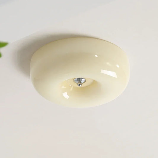 Bauhaus Ceiling Lamp | Dia 12.6 - 18.1 in | Nordic Glass LED Flush Mount Light | Simple Modern Pudding Style | Brick by Brick