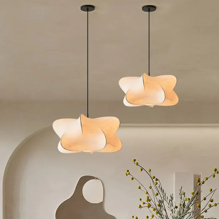 Wabi Sabi Pendant Lamp | 15.7 - 23.6 in | Japanese Silk Shade | Modern Minimalist | LED E27 Compatible | Brick by Brick
