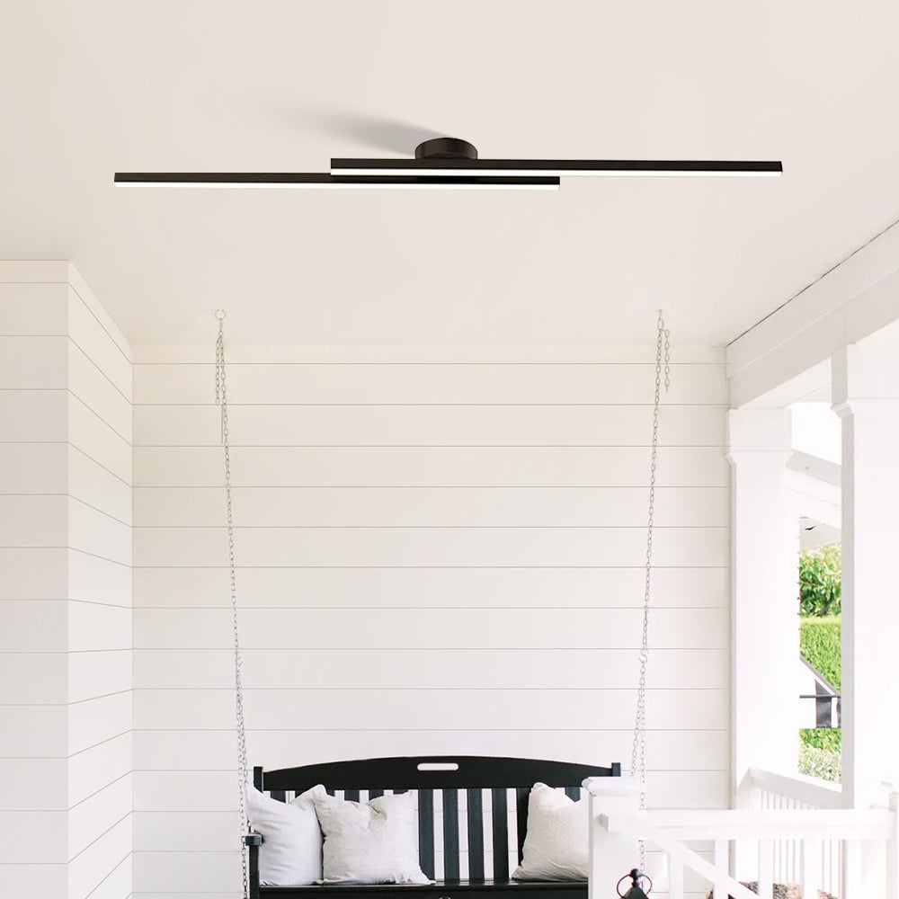 Sleek Aluminium LED Ceiling Light | Modern Flush Mount Fixture | Living Room & Bedroom | 60/90/120 cm | Brick by Brick London 3