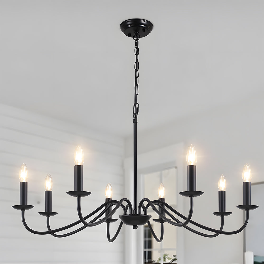 Sleek Modern Iron Pendant Light | Black Pendant Light for Kitchen | 38cm Height, 88cm Diameter | Brick by Brick London 10