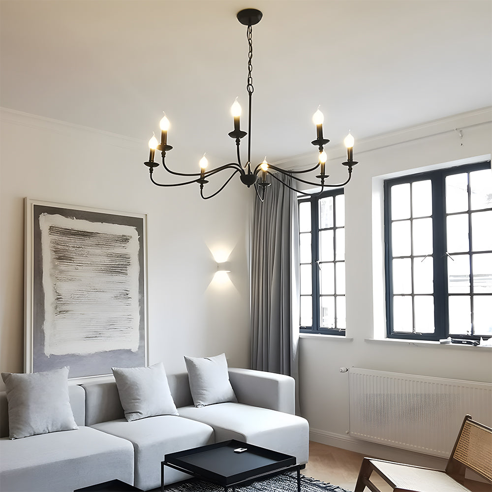 Sleek Modern Iron Pendant Light | Black Pendant Light for Kitchen | 38cm Height, 88cm Diameter | Brick by Brick London 7