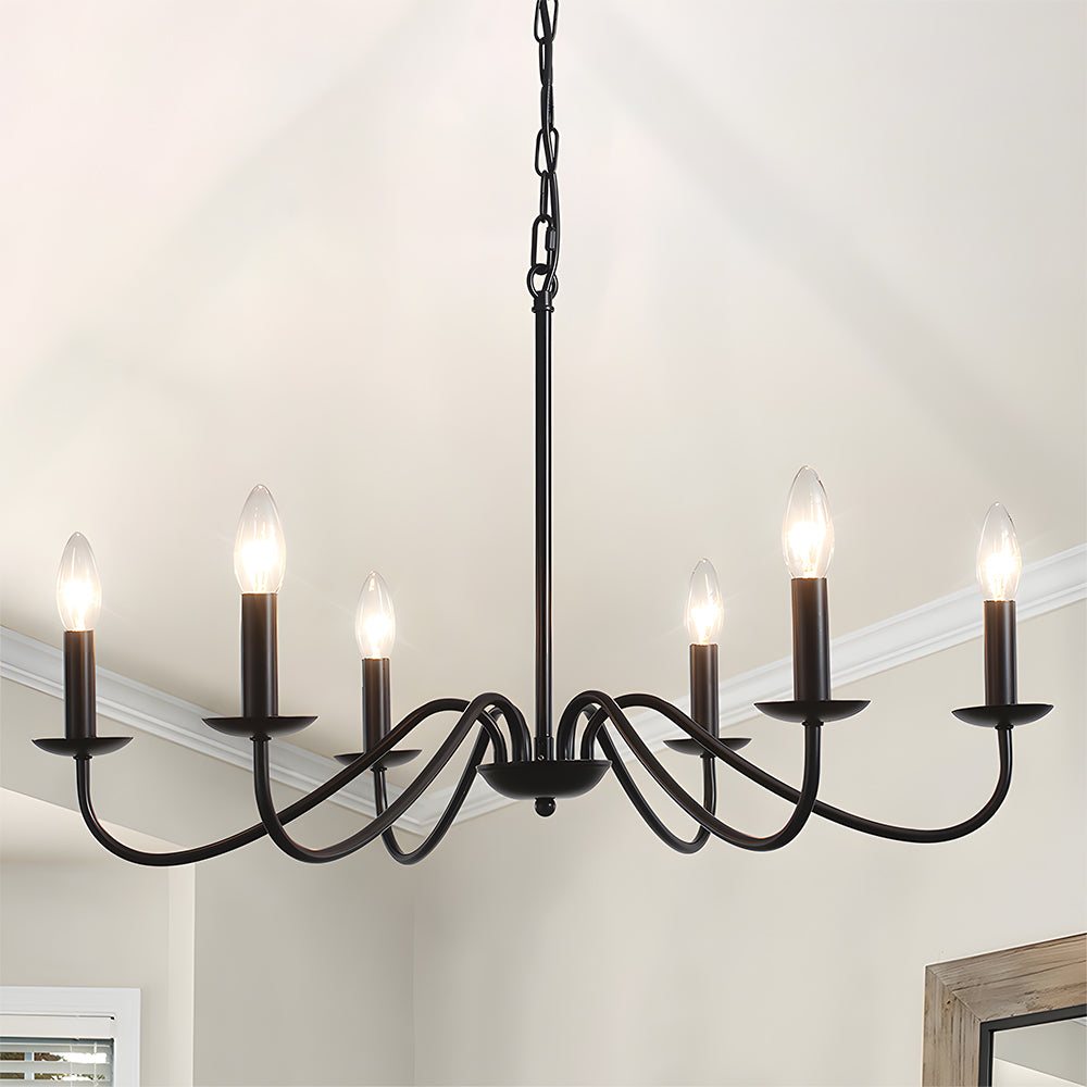 Sleek Modern Iron Pendant Light | Black Pendant Light for Kitchen | 38cm Height, 88cm Diameter | Brick by Brick London 8