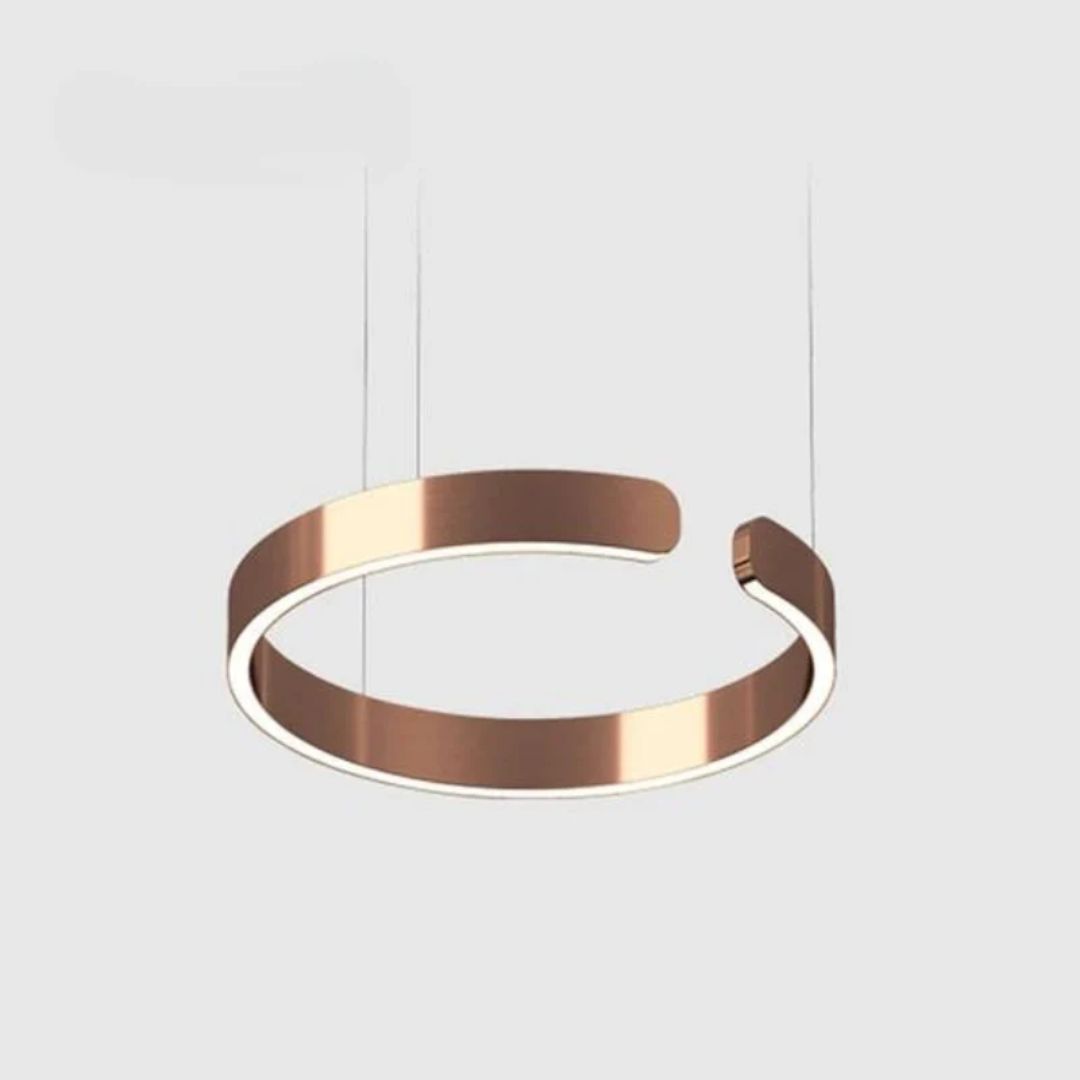 Gold LED Pendant Light | Dimmable Warm Lighting | Round Metal & Acrylic Design | 2 Sizes