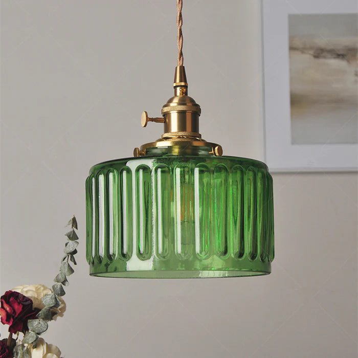 Retro Glass Pendant Light | 6.89 in | Adjustable Hanging Design | Elegant Indoor Illumination | Brick by Brick