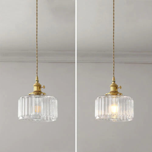 Retro Glass Pendant Light | 6.89 in | Adjustable Hanging Design | Elegant Indoor Illumination | Brick by Brick
