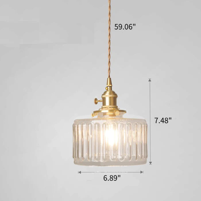 Retro Glass Pendant Light | 6.89 in | Adjustable Hanging Design | Elegant Indoor Illumination | Brick by Brick