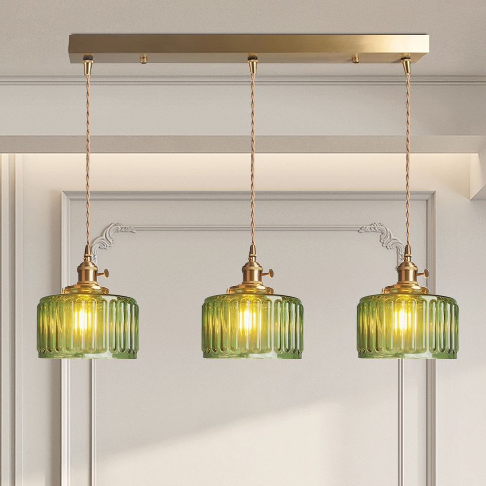 Retro Glass Pendant Light | 6.89 in | Adjustable Hanging Design | Elegant Indoor Illumination | Brick by Brick