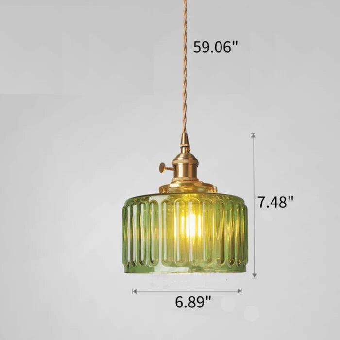 Retro Glass Pendant Light | 6.89 in | Adjustable Hanging Design | Elegant Indoor Illumination | Brick by Brick