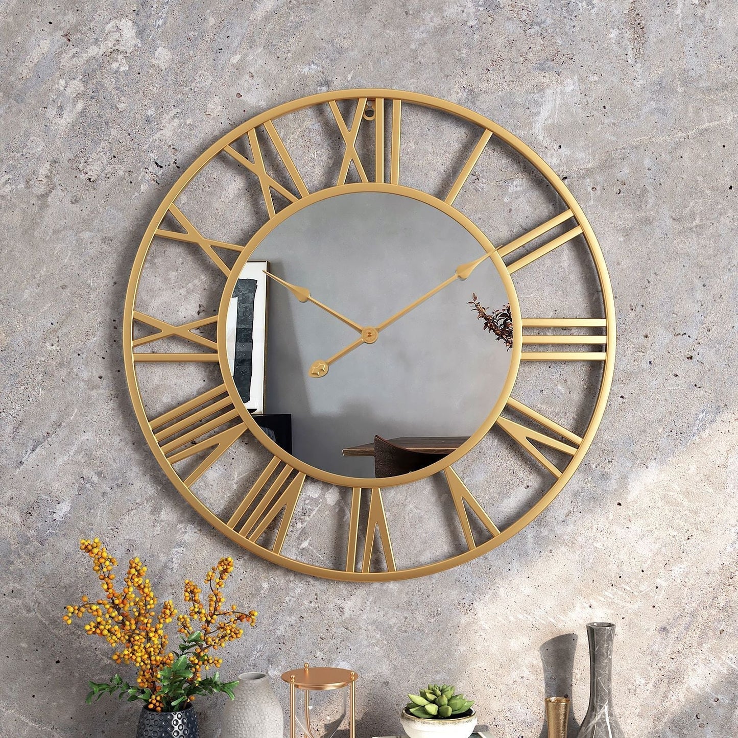Vintage Large Wall Clock 39cm | Silent Sweep Movement | Elegant Metal & Mirror Decor | Brick by Brick London
Large Vintage Wall Clock | 39cm Metal & Mirror | Silent Movement for Home Decor | Brick by Brick London 1