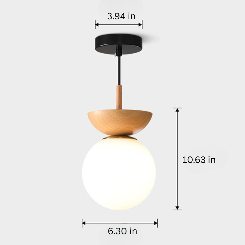 Decorative Glass Pendant Lamp | 6.29 x 10.62 in | Modern Hanging Light | Clear Glass Shade | Adjustable Cord | Brick by Brick