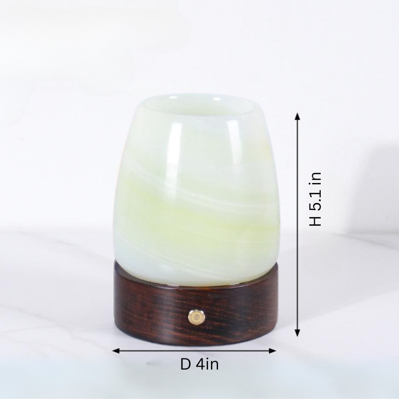 Marble Aromatherapy Lamp | 5 x 4 in | Solid Stone Diffuser | USB-C LED Night Light | Brick by Brick