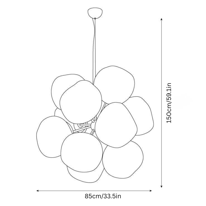 Cluster Glass Pendant Light | 23.6 - 33.5 in | Contemporary Blown Glass Cluster Pendant | Adjustable Hanging Feature | Brick by Brick