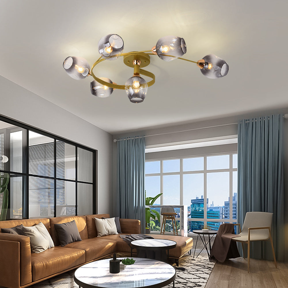 Nordic LED Pendant Chandelier | 29.5 or 36.6 in | Black or Gold Finish | Modern Glass Shade Design | Brick by Brick