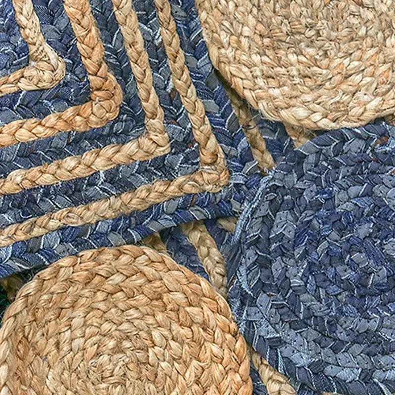 Modern Denim Rug | D47-59 in | Rectangle & Round Options | Durable & Stylish | Brick by Brick