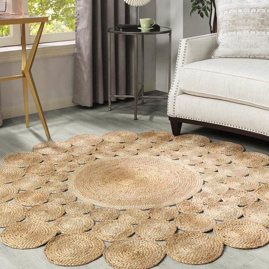 Rustic Hemp Area Rug | 47-60 in | Durable & Natural | Rectangle, Round, Leaf | Brick by Brick