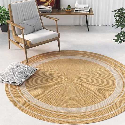 Jute Area Rug | Dia 39-47 in | Round, Oval & Rectangle | Durable Burlywood | Brick by Brick