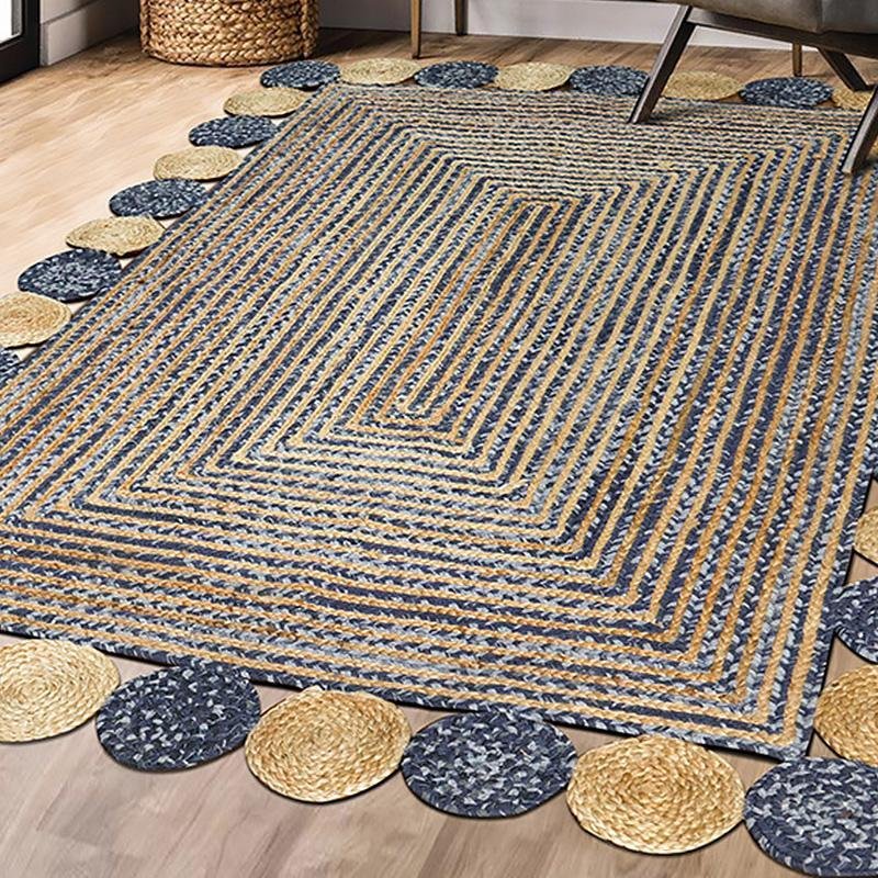 Modern Denim Rug | D47-59 in | Rectangle & Round Options | Durable & Stylish | Brick by Brick