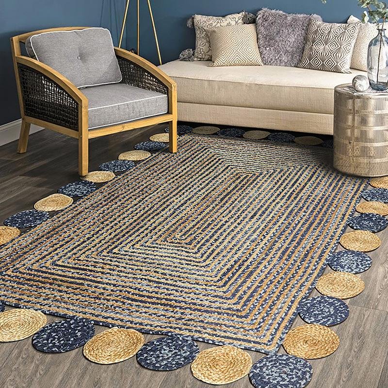 Modern Denim Rug | D47-59 in | Rectangle & Round Options | Durable & Stylish | Brick by Brick