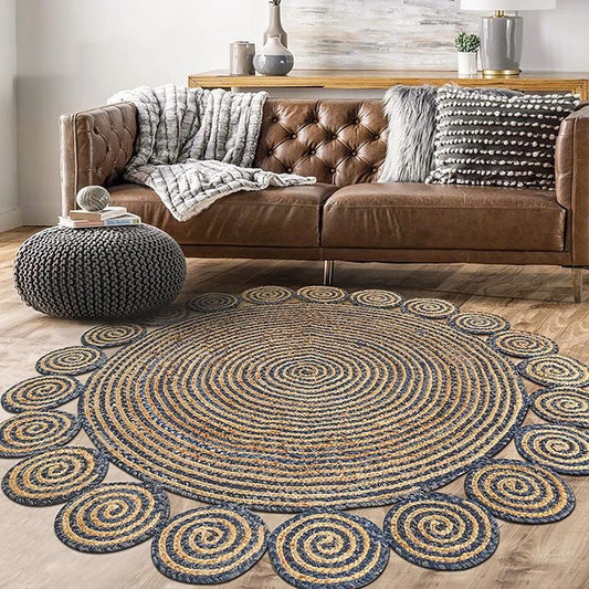 Modern Denim Rug | D47-59 in | Rectangle & Round Options | Durable & Stylish | Brick by Brick