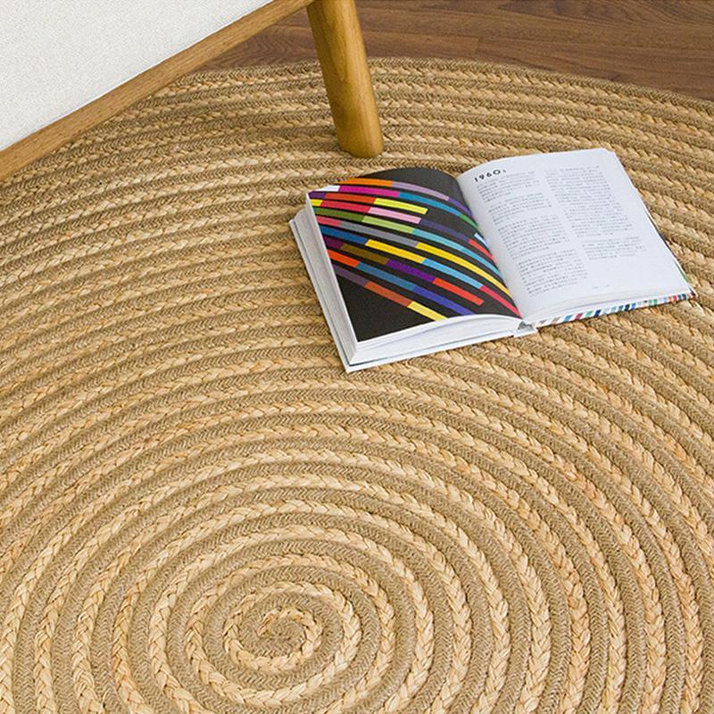 Small Round Hemp Rug | Dia 39 or 47 in | Cozy Burlywood | Durable Area Rug | Brick by Brick