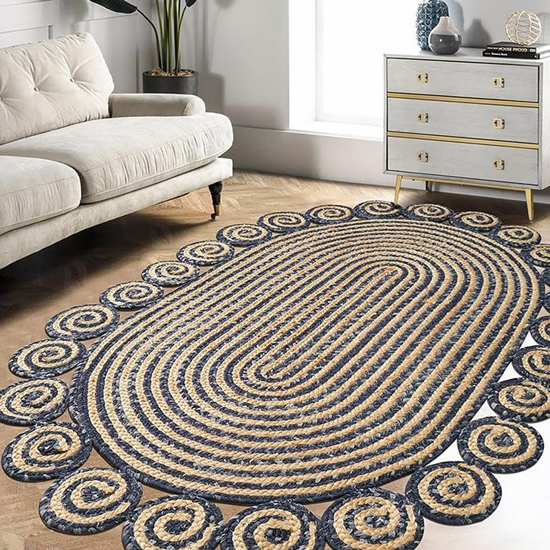 Modern Denim Rug | D47-59 in | Rectangle & Round Options | Durable & Stylish | Brick by Brick