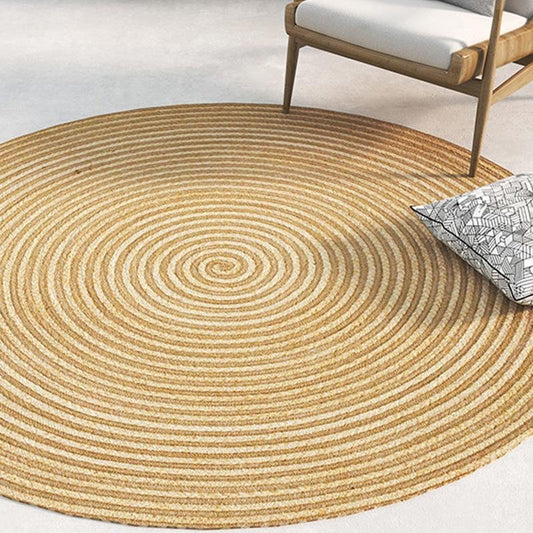 Small Round Hemp Rug | Dia 39 or 47 in | Cozy Burlywood | Durable Area Rug | Brick by Brick