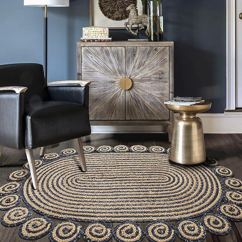 Modern Denim Rug | D47-59 in | Rectangle & Round Options | Durable & Stylish | Brick by Brick