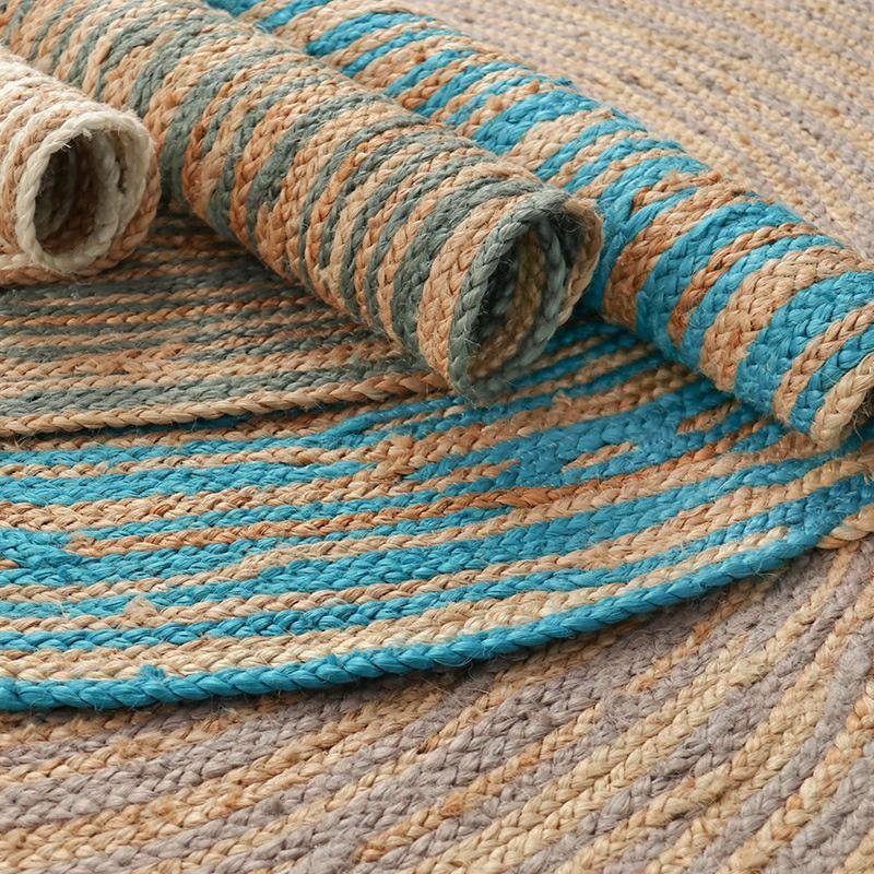 Vibrant Jute Floor Rug | 47-59 in | Large & Medium Sizes | Multiple Colors | Brick by Brick