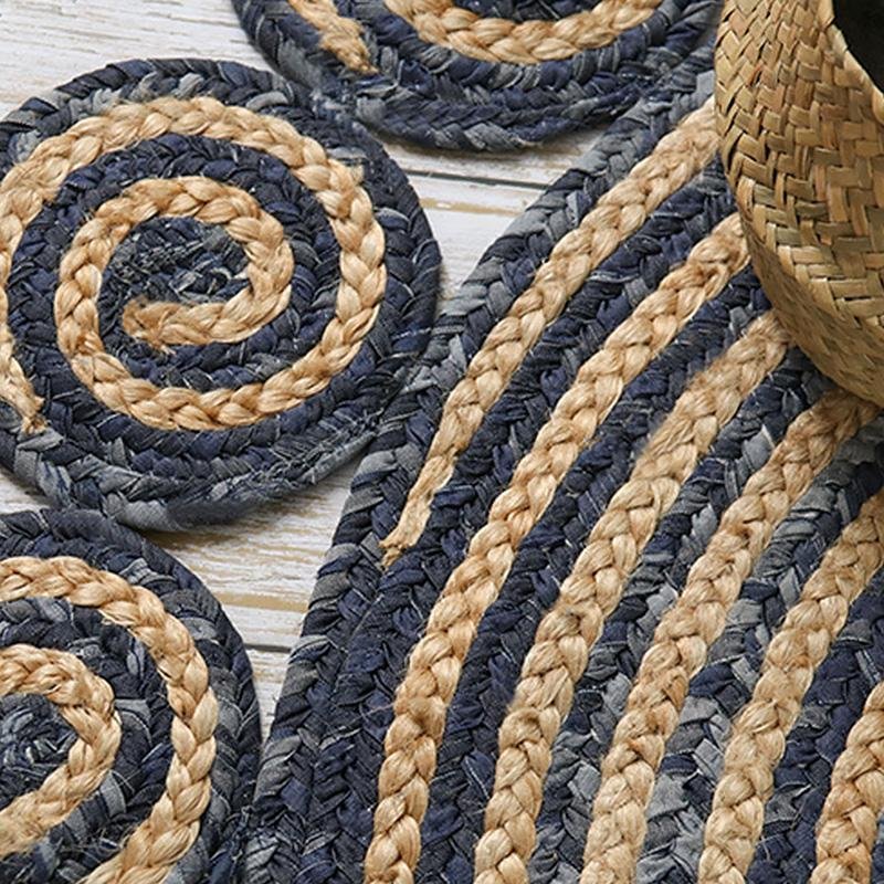 Modern Denim Rug | D47-59 in | Rectangle & Round Options | Durable & Stylish | Brick by Brick