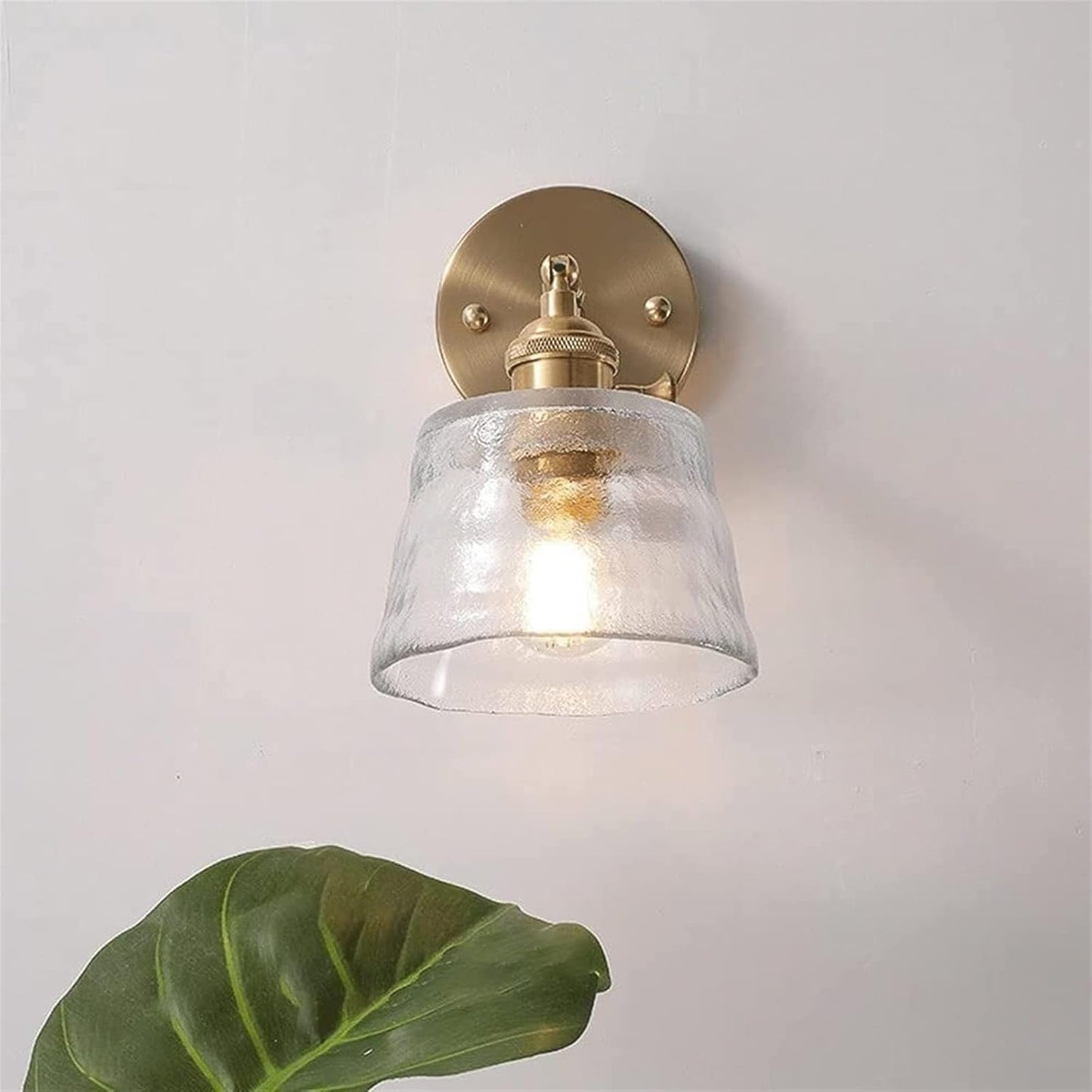 Modern Glass Wall Sconce | Single Bulb | Metal Wall Light | 7.8 x 7.5 in | Brick by Brick
