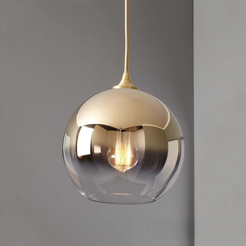 Modern Glass Globe Pendant Light | 5.9 - 15.8 in | Gradient Shade | Multiple Sizes & Finishes | LED | Brick by Brick