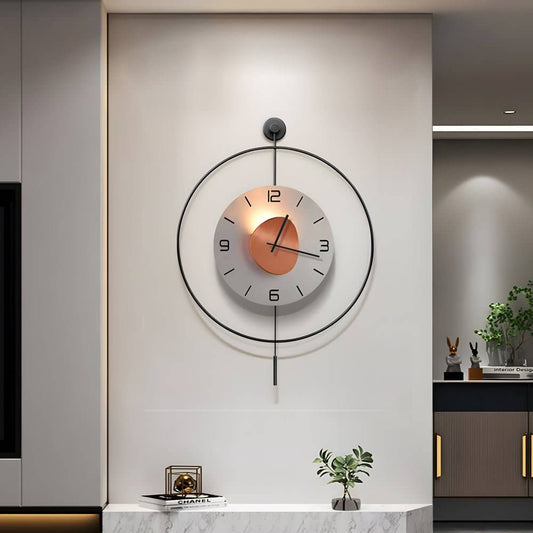Round LED Wall Clock | Battery Operated | Hanging Metal Clock