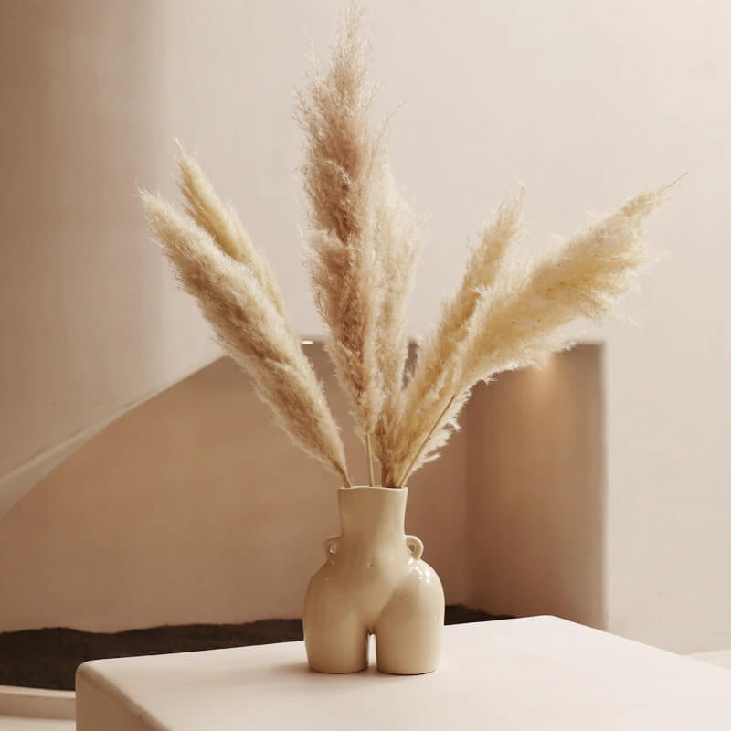 Ceramic Body Vase | Sculptural Accent for Dried Florals | Matte Finish | Compact 5.5" Statement Piece
