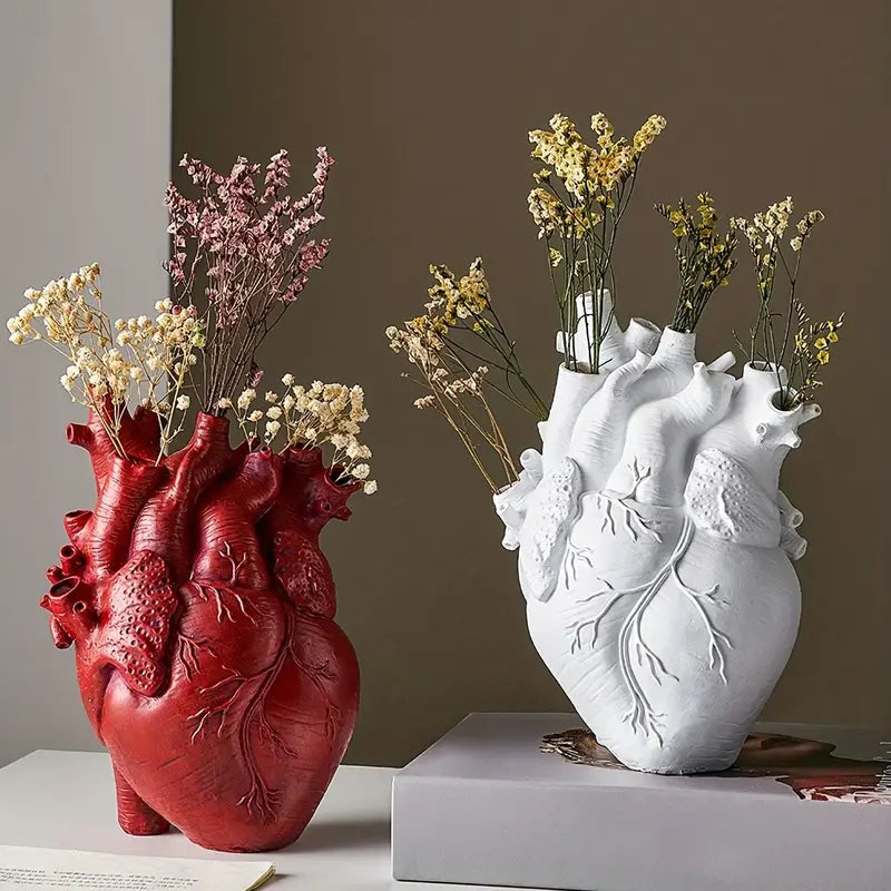 Anatomical Heart Vase | Romantic Decorative Flower Holder | Modern Home Accent | Brick by Brick