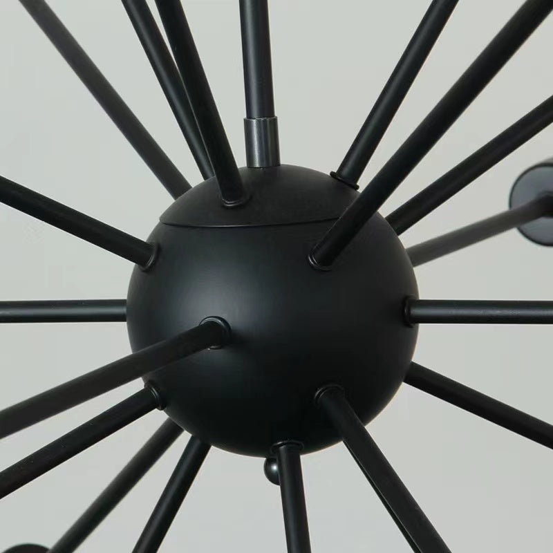 Alessio Industrial Sputnik Chandelier | 29.9 - 37.8 in | 18-Light | Black Metal Design | Brick by Brick