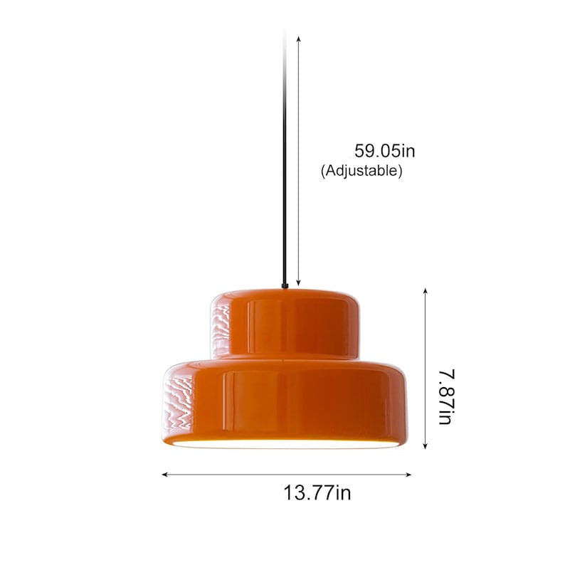 Bauhaus Vintage Orange Pendant Light |7.87 x 13.78 in | Retro Hanging Fixture | Bold Statement Piece | Brick by Brick