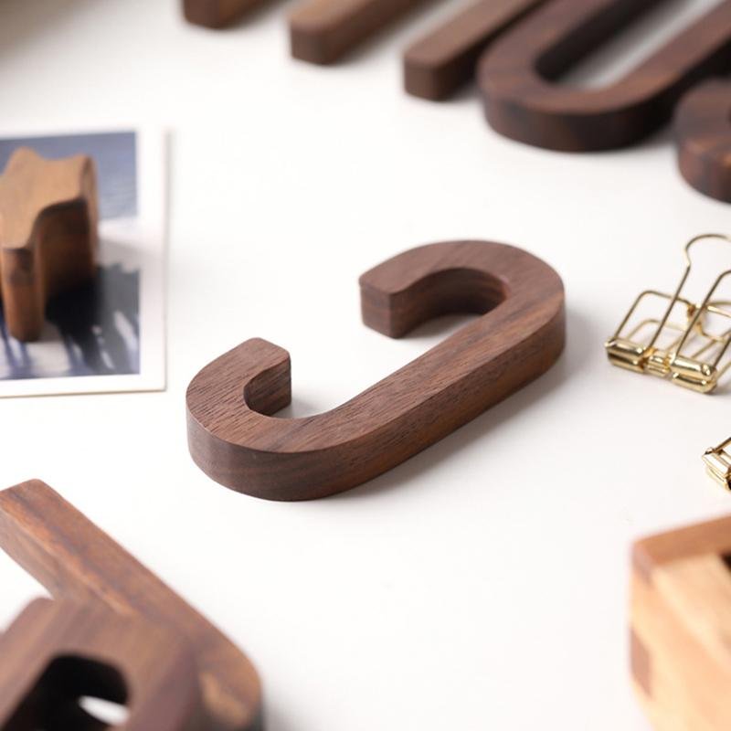 Black Walnut Letters | 2 x 3 x 0.4 in | Personalized Wooden Decoration | Desk or Wall Accent | Brick by Brick