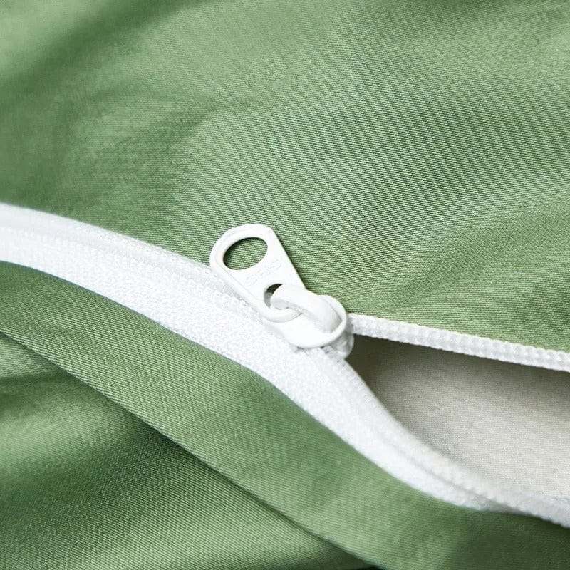 Egyptian Cotton Duvet Cover Set | 78.7 - 90.6 in | Dual-Tone Yellow Green | Luxury Bedding for Queen & King Beds | Brick by Brick