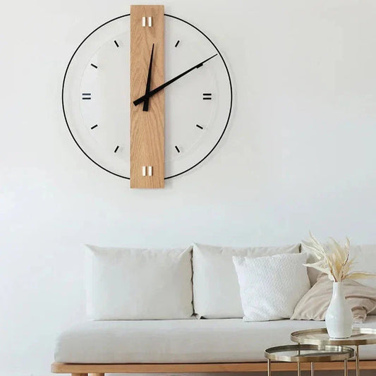Silent Oak Wall Clock | 15.75″ & 19.69″ | Minimalist Wooden Timepiece | Brick by Brick