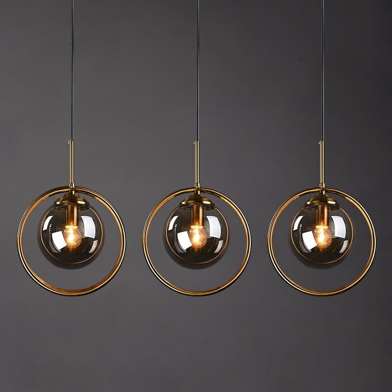 Glass Globe Pendant Lamp | 9.8 x 11.8 in | LED with 3 Light Modes | Elegant Indoor Fixture | Brick by Brick