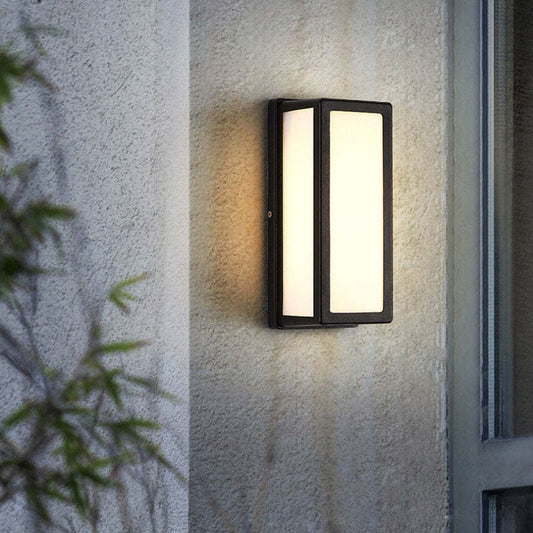 Modern Outdoor Wall Lamp | 11x10.2 in or 13x15 in | Waterproof Metal | Black | Warm White LED | Brick by Brick
