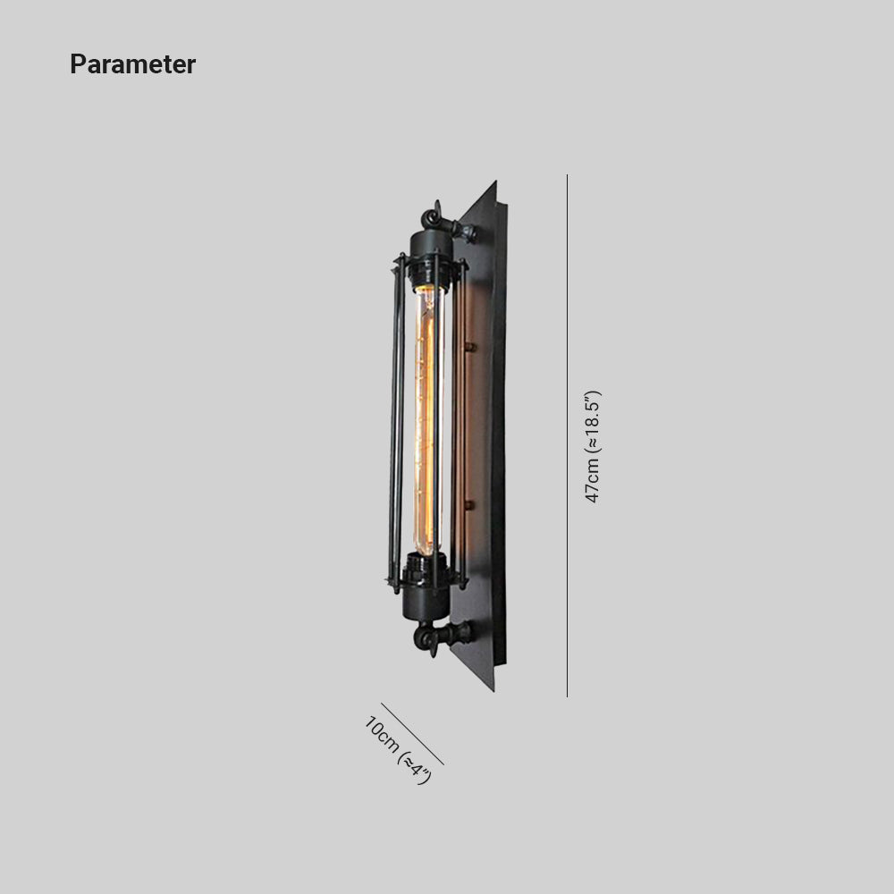 Cylinder Wall Lamp | 4 x 18.5 in | Metal Indoor Lighting | Black, Red, Silver, Gold | Modern Fixture | Brick by Brick